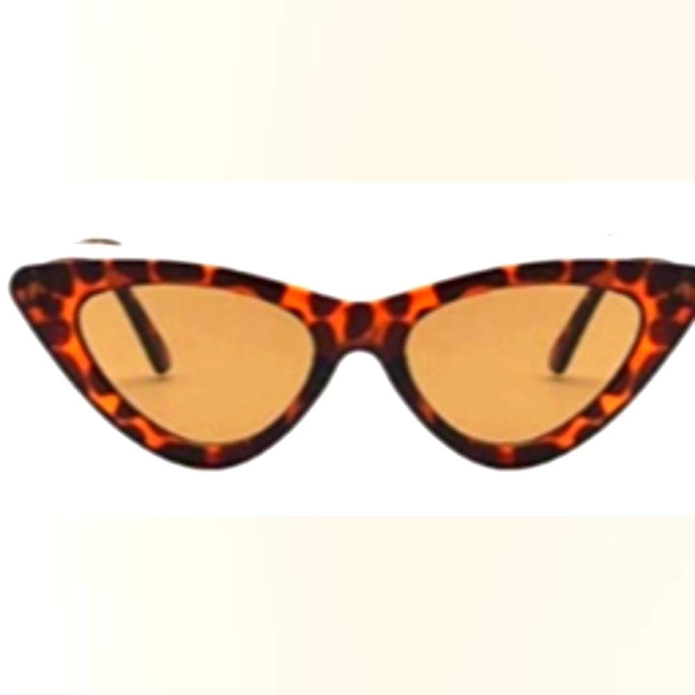 Retro Amber Brown Tortoise Shell Cat Eye Sunglasses